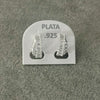 Arretes Estilo Baguette con Zirconia, Plata .925