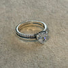 Anillo de Doble con Zirconia y Zirconia de corazon, en talla 7,8, Plata .925