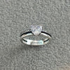 Anillo de Doble con Zirconia y Zirconia de corazon, en talla 7,8, Plata .925