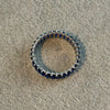 Anillo con Zirconia Azul(1) y Negra(1), Talla 9, Plata .925