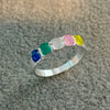 Anillo con ositos de multicolor, Talla 6,7,8, Plata .925