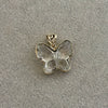 Dije Grande de Mariposa con piedra natural Quartz, Plata .925