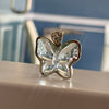 Dije Grande de Mariposa con piedra natural Quartz, Plata .925