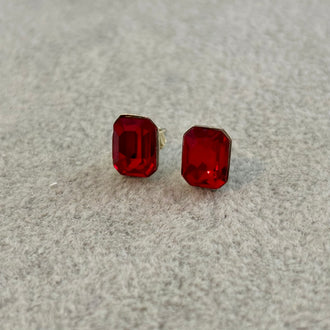 Arretes con Zirconia collor rojo, Plata .925