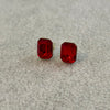 Arretes con Zirconia collor rojo, Plata .925
