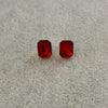 Arretes con Zirconia collor rojo, Plata .925