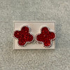 Arretes de Trebol con Zirconia en color Blanco, Negro, Rojo, o Azul, Plata .925