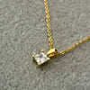 Set de Arrete y Collar con Dije circonia cuadrada, 45cm y bano de oro, Plata .925