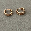 Arracada Huggie 2 Lineas, Eligen color Dorado o  Rosa, Oro 10K