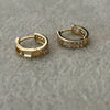 Arracada Huggie 2 Lineas, Eligen color Dorado o  Rosa, Oro 10K