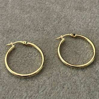 Arracadas Tubo Liso, Oro 10K