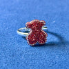 ANILLO DE OSO CON CRISTALES AJUSTABLE, ELIGEN COLOR BLANCO, ROSA, MORADO, PLATA .925