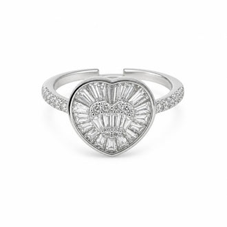 Anillo de compromiso con bano de rodio en talla 9