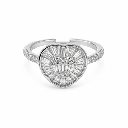 Anillo de compromiso con bano de rodio en talla 9