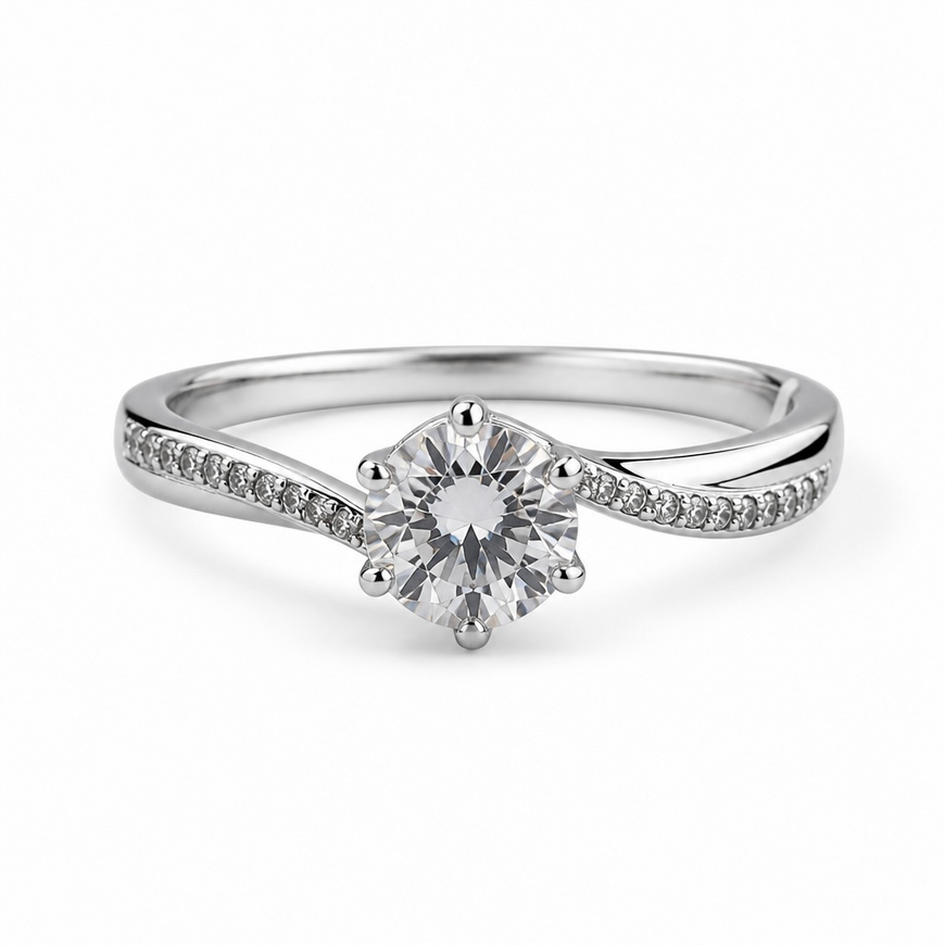ANILLO SOLITARIO PLATA .925 TALLA 7,8