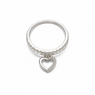 Anillo Corazon con Zirconia Blanca 6,7,8,9