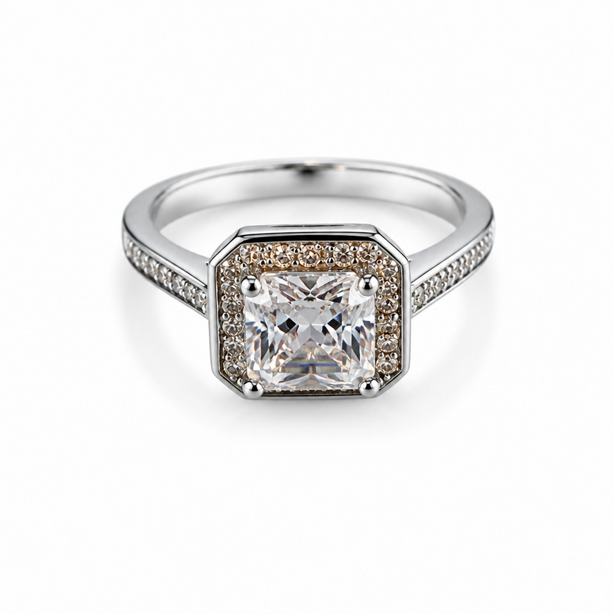 Anillo de compromiso con bano de rodia talla 6,7,8,9