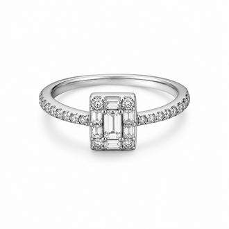 Anillo Cuadro Zirconia 6,7