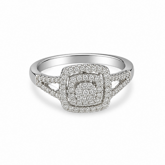 Anillo cuadrado con zirconia blanca 6, 7