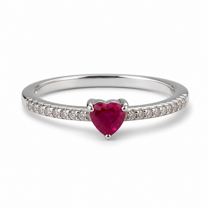ANILLO ZIRCONIA CORAZON FIUSA