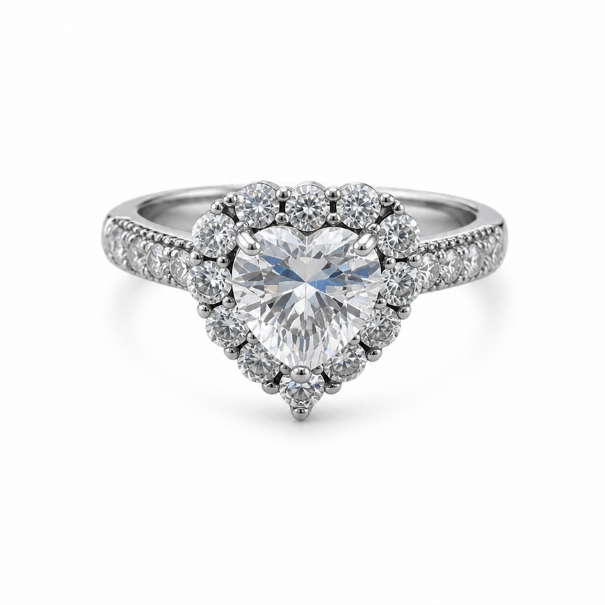 ANILLO CORAZON GRANDE CON MULTICIRCONIAS, 6,7,8