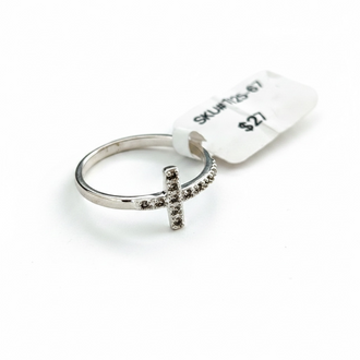 ANILLO DE CRUZ, PLATA .925