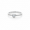 ANILLO PLATA DISENO CORAZON AZUL O BLANCO