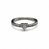 ANILLO PLATA DISENO CORAZON AZUL O BLANCO