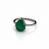 ANILLO CON PIEDRA PARAIBA GOTA DISENO AL AZAR, ELIGEN TALLA 5,6,7,8,9, CON BANO DE RODIO
