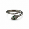 ANILLO SERPIENTE VERDE PLATA .925