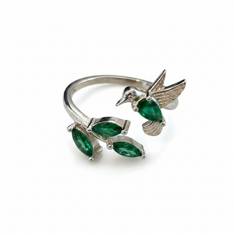 ANILLO COLIBRI ZIRCONIA VERDE TALLA 6