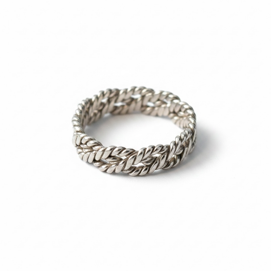 Anillo para el pie en plata .925 con diseno torzal Talla 3