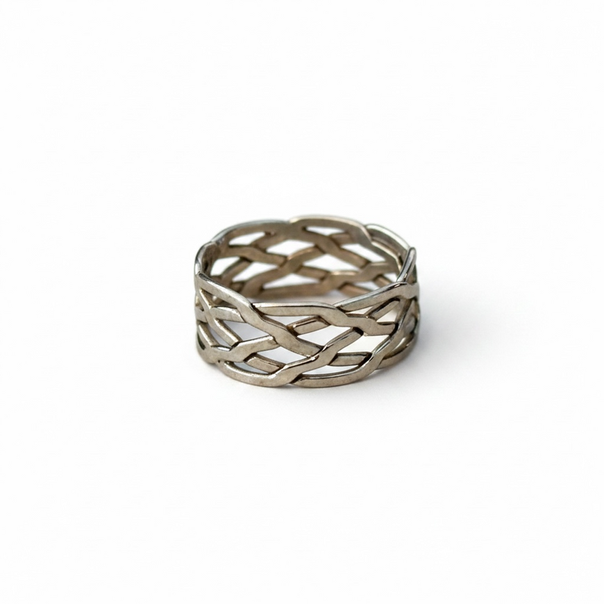 Anillo para el pie en plata .925 con diseno torzal Talla 3