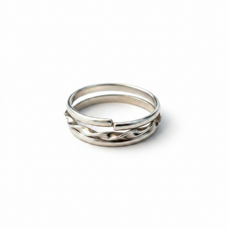 Anillo para el pie en plata .925 con diseno diseno torzal Talla 6.5