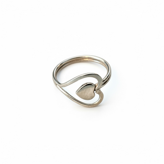 Anillo para el pie en plata .925 con diseno de corazon Talla 3.5