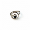 Anillo para el pie en plata .925 con piedra negra Talla 3