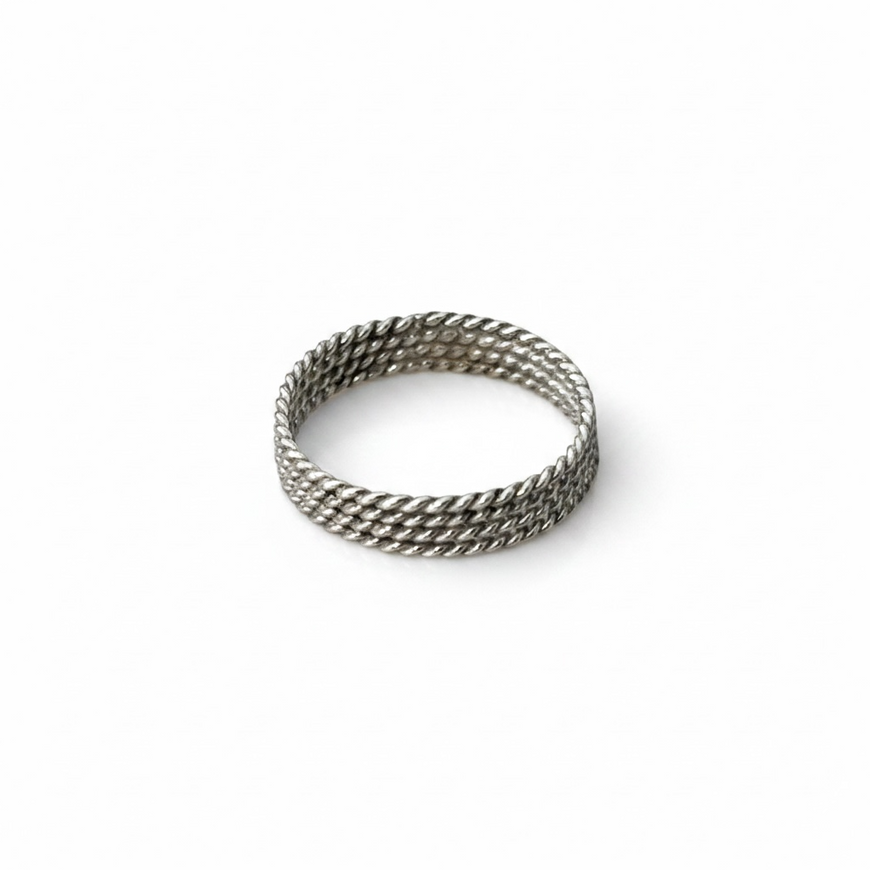 Anillo para el pie en plata .925 con tres torzal Talla 3