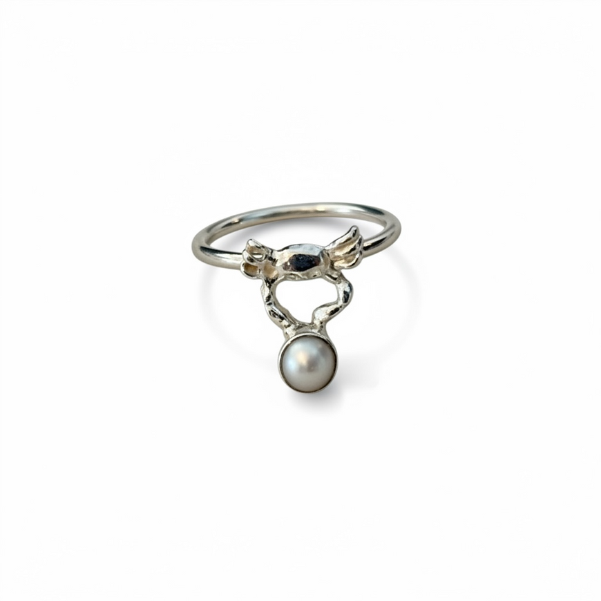 Anillo para el pie en plata .925 con pearl Talla 2.5