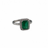 ANILLO CUADRADO CON ZIRCONIA VERDE TALLA 6,8