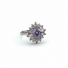 ANILLO CON CIRCONIAS BLANCAS Y DISENO LILA 7,8,9