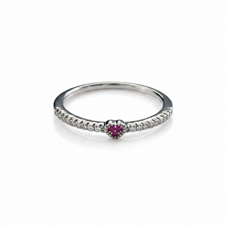 ANILLO CORAZONCITO ROSA TALLA 7