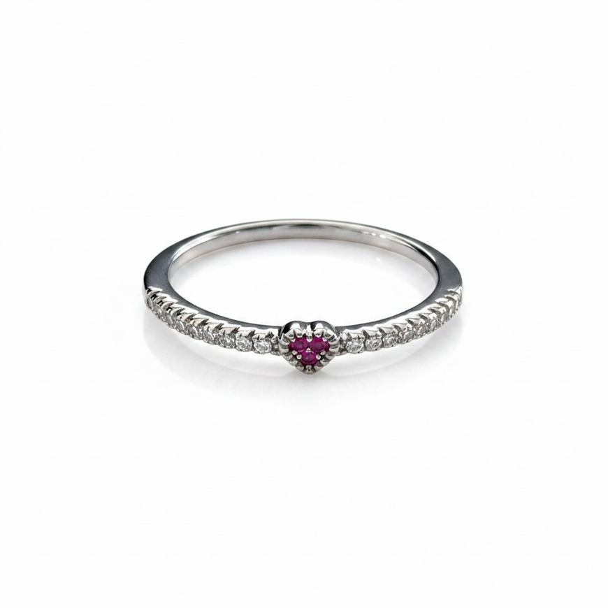 ANILLO CORAZONCITO ROSA TALLA 7