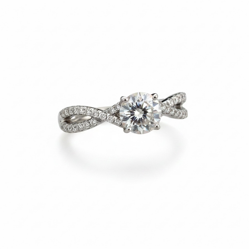 ANILLO CON MICROCIRCONIAS DE RODIO TALLA 6