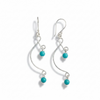 ARETES MEDIA GOTA ALAMBRE, COLOR ROSA, CAFE, MORADO, AZUL TURQUEZA, BLANCO, ROJO, VERDE, PLATA .925