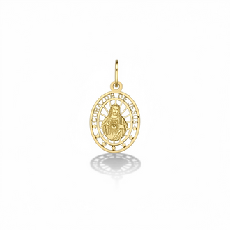 MEDALLA DEL SAGRADO CORAZON DE JESUS, ORO 1OK
