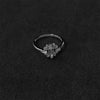 Anillo con diseño zirconia, plata .925, talla 7
