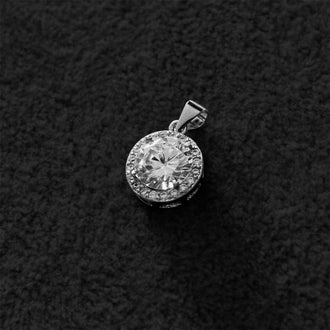 Round Sterling Silver Moissanite pendant
