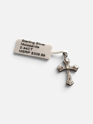 Sterling silver cross pendant with moissanite stones 0.44CT