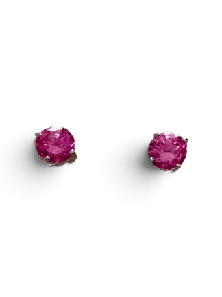 Sterling silver pink moissanite stud earrings 0.8CT, certificate available