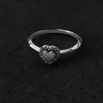 Anillo de Corazon con circonia, en talla 9, Plata .925